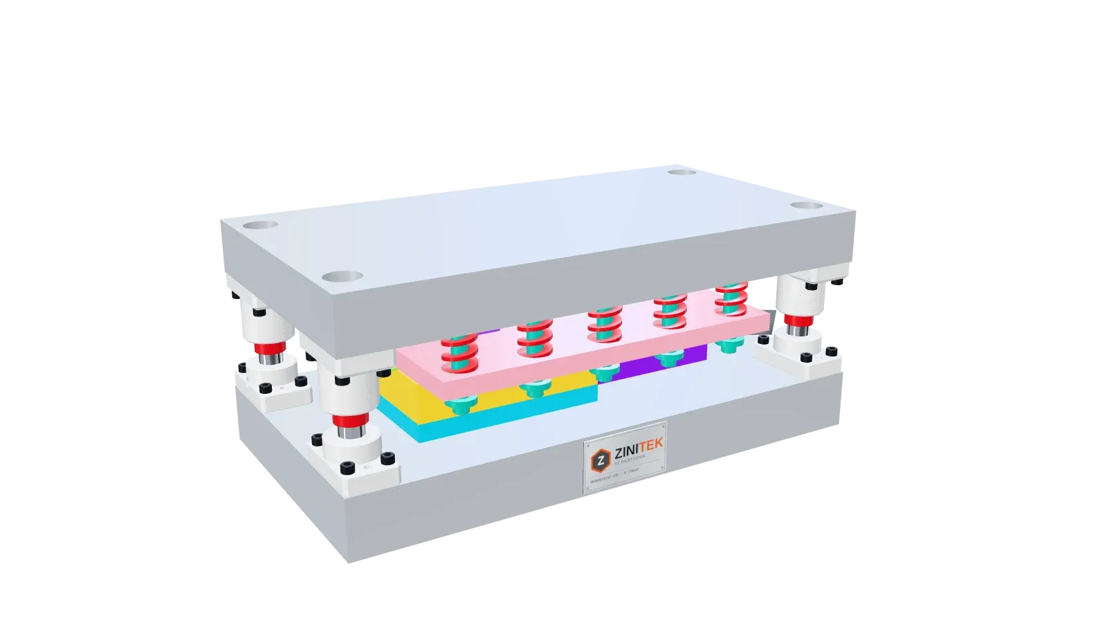 3D model of 8-Station Progressive Die for a U-Channel Part