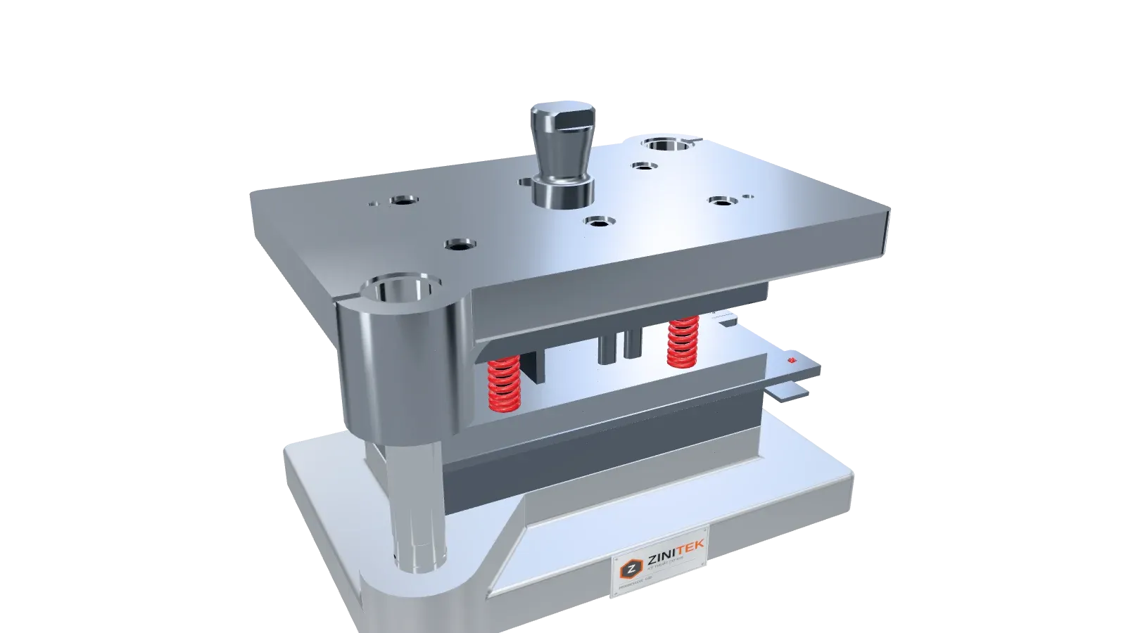 3D model of Pierce and Bend Progressive Die for a Sheet Part