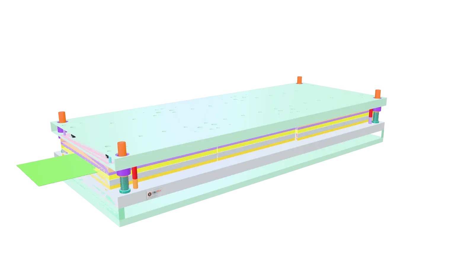 3D model of Progressive Die for a 2 mm Sheet-Steel U-Bracket