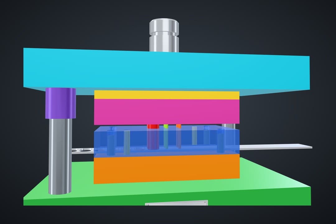 Progressive Die for a Two-Hole Link Plate with Fixed Stripper 8