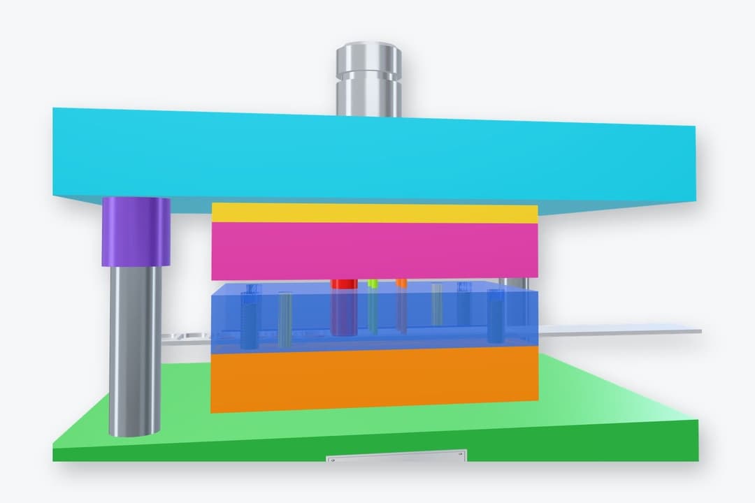 Progressive Die for a Two-Hole Link Plate with Fixed Stripper 4