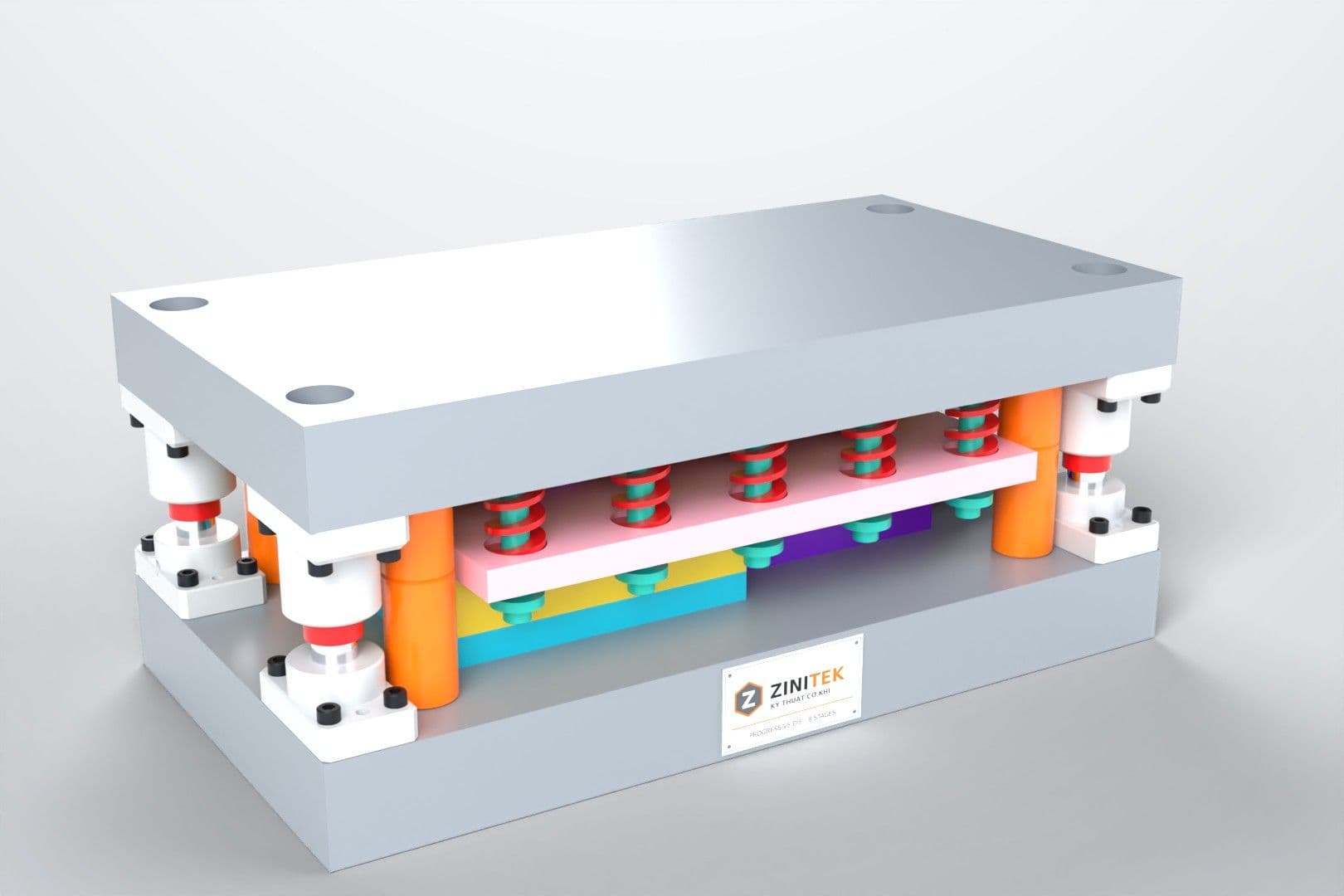 8-Station Progressive Die for a Steel U-Channel Bracket